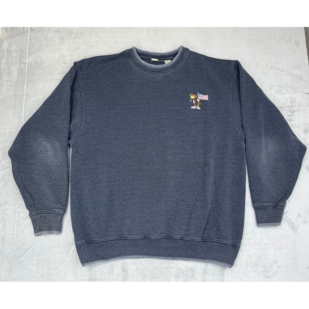 Vintage Chester Cheetah American Flag Mens Crew Sweatshirt 2XL Blue Wear Guard